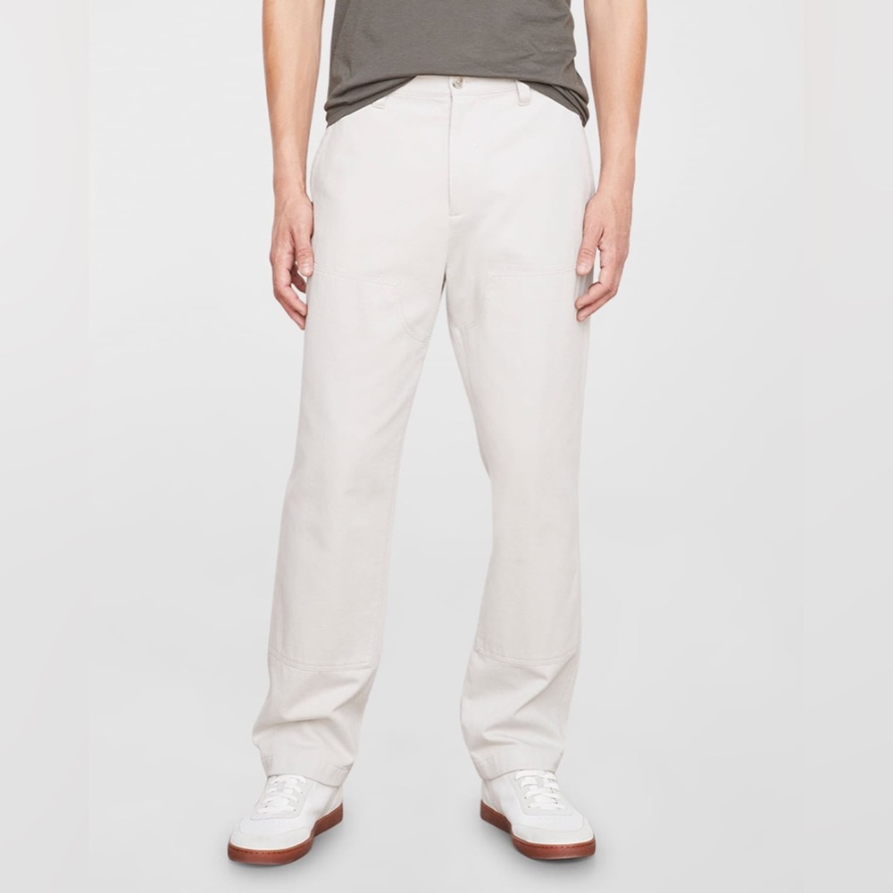 VINCE Men’s 100% Cotton Light Beige Straight Leg Painter Pants in Chalk NWT 38